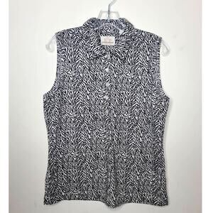 EP Pro Tour Tech black white zebra sleeveless golf polo - medium